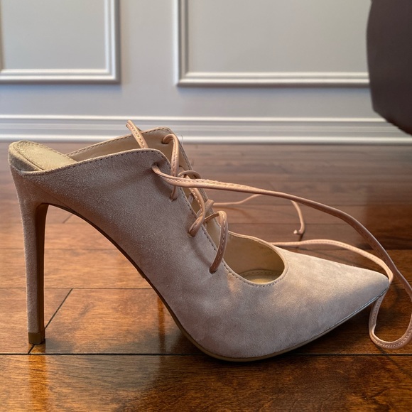 Blush strappy suede pumps - Picture 4 of 8